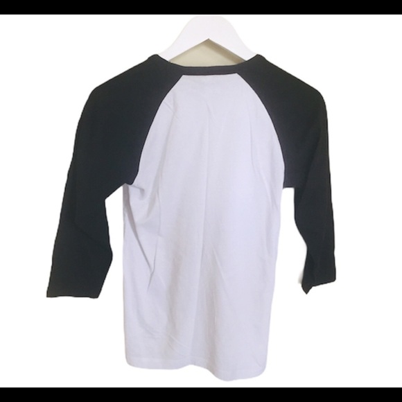 AUTHENTIC TSHIRT COMPANY Mama Bear Print Raglan Varsity Top Tee Ivory/Black XS - Picture 3 of 7